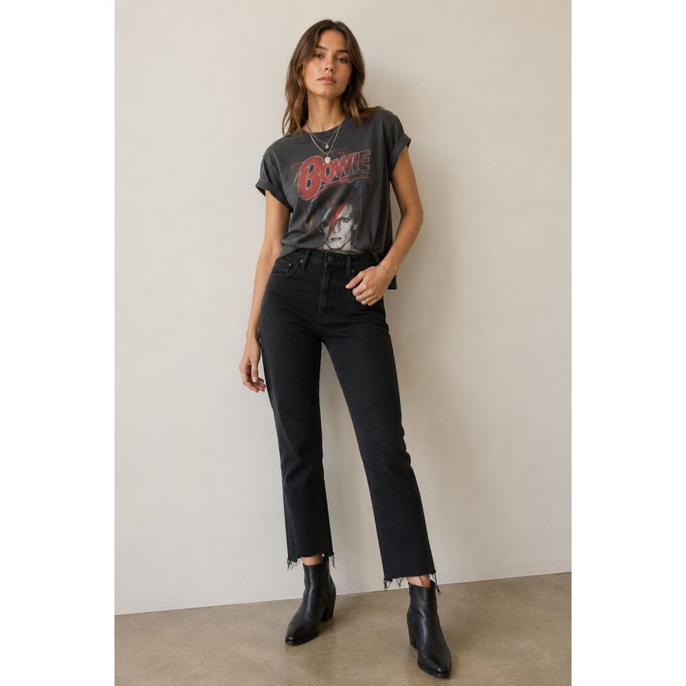 Mother Denim Black Insider Crop Step Fray Not Guilty Jeans Pants Women's Size 27